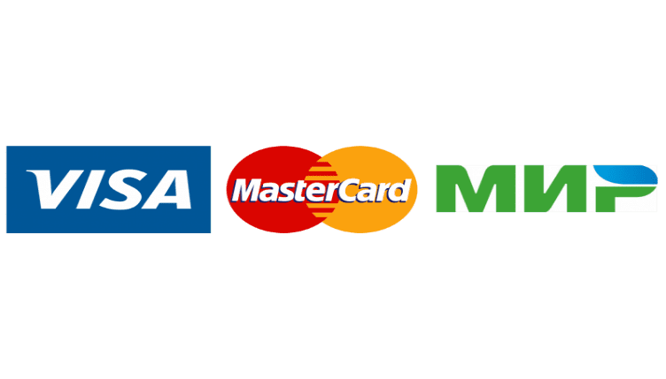 На сайте принимаются карты: Мир, Mastercard, VISA